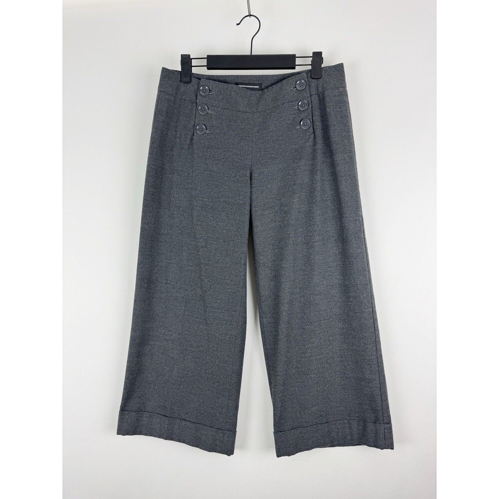 Express Design Studio Women's Gray Skimmer Y2K Wide Leg Dress Capri Pants